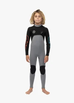 7 Seas Boys 4-3 Bolt Full Chest Zip Wetsuit-Vissla Hot