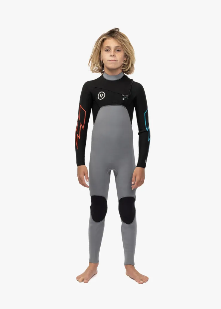 7 Seas Boys 4-3 Bolt Full Chest Zip Wetsuit-Vissla Hot