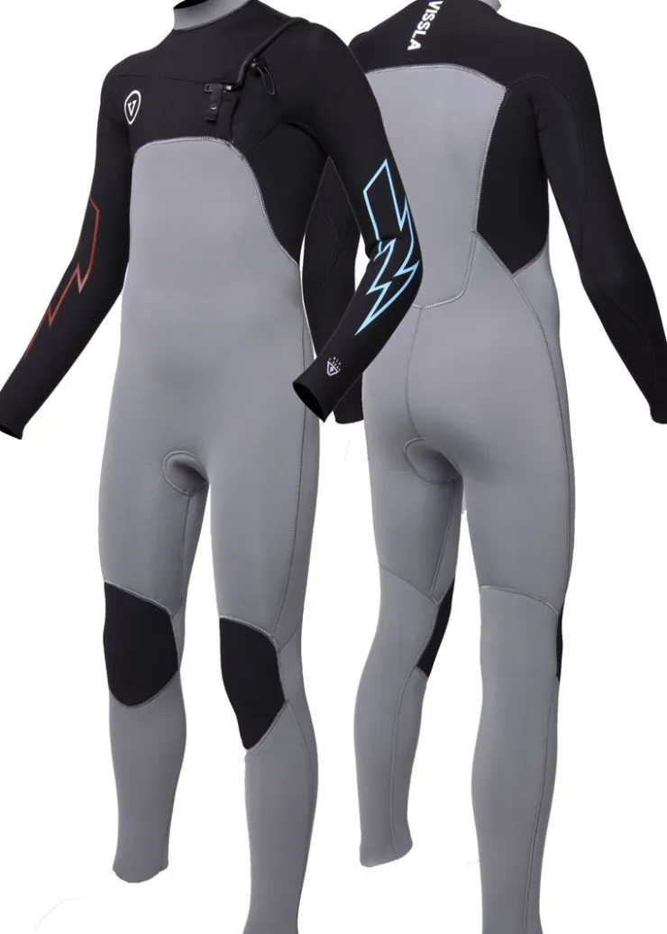 7 Seas Boys 3-2 Bolt Full Chest Zip Wetsuit-Vissla Hot