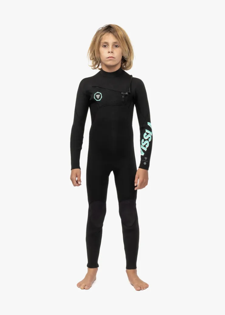 7 Seas Boys 3-2 Full Chest Zip Wetsuit-Vissla Hot