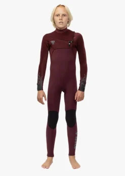 High Seas Boys Fire 3-2 Full Chest Zip Wetsuit-Vissla Hot