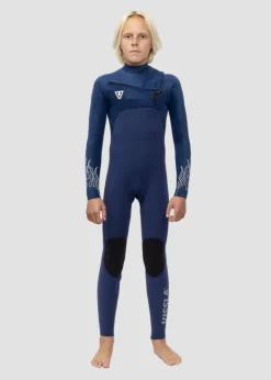 High Seas Boys Fire 3-2 Full Chest Zip Wetsuit-Vissla Hot