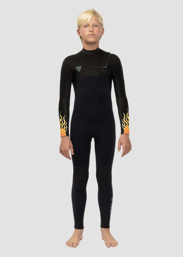 High Seas Boys Fire 3-2 Full Chest Zip Wetsuit-Vissla Best